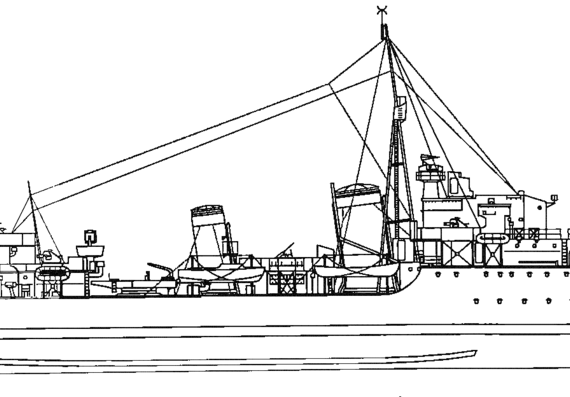 Эсминец HMS Athabaskan 1943 [Destroyer] - чертежи, габариты, рисунки